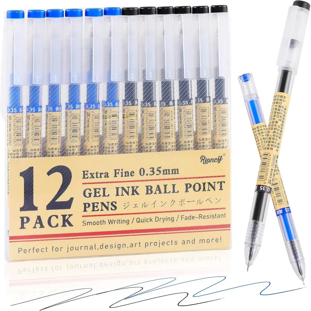 Набор из 12 гелевых ручек (6 черных + 6 синих), с ультратонким наконечником 0,35 мм, в японском стиле, быстросохнущие, не размазываются, не просачиваются, гладкое письмо.
Набор из 12 гелевых ручек (6 черных + 6 синих), с ультратонким наконечником 0,35 мм, в японском стиле, быстросохнущие, не размазываются, не просачиваются, гладкое письмо.