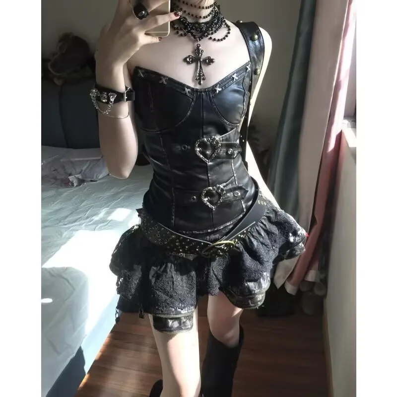 Gothic Lolita 2 Piece Sets Women Aesthetic Vintage Off Shoulder Skinny Y2k Tops Darkly Sexy Ruffle Kawaii Mini Skirt Outifits
Gothic Lolita 2 Piece Sets Women Aesthetic Vintage Off Shoulder Skinny Y2k Tops Darkly Sexy Ruffle Kawaii Mini Skirt Outifits