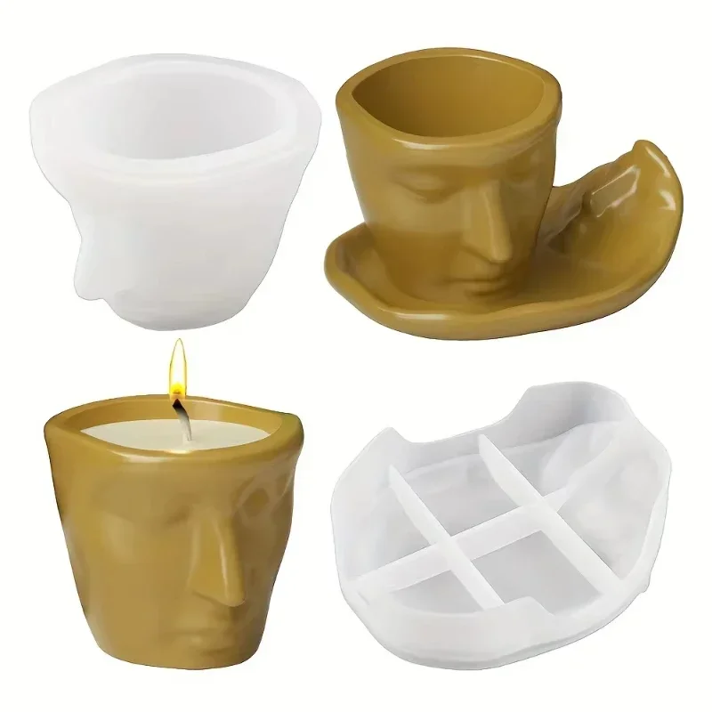 1Set 3D Abstract Face Coaster & Tray Silicone Mold for Candle Cup Resin Plaster Craft
1Set 3D Abstract Face Coaster & Tray Silicone Mold for Candle Cup Resin Plaster Craft
