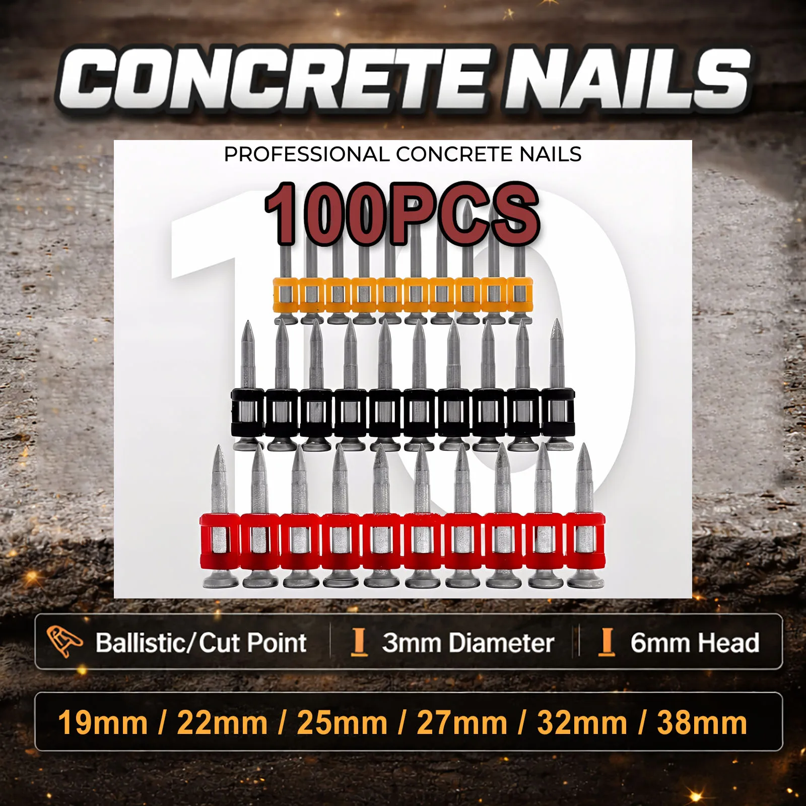 Steel Installation Pins Nails 3.0mm Plastic Collated Strips Nails 100PCS 19-38mm For Cordless Gas Nailer Systems
Steel Installation Pins Nails 3.0mm Plastic Collated Strips Nails 100PCS 19-38mm For Cordless Gas Nailer Systems