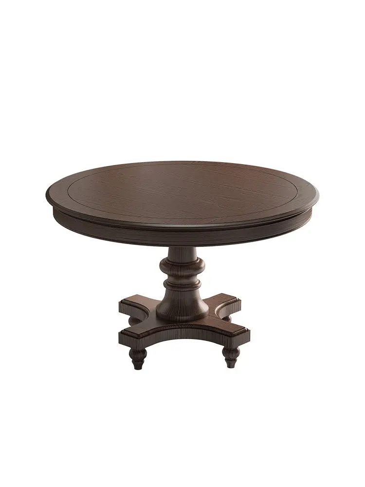LMM American all-solid wood round table retro aged solid wood dining table The restaurant is simple
LMM American all-solid wood round table retro aged solid wood dining table The restaurant is simple