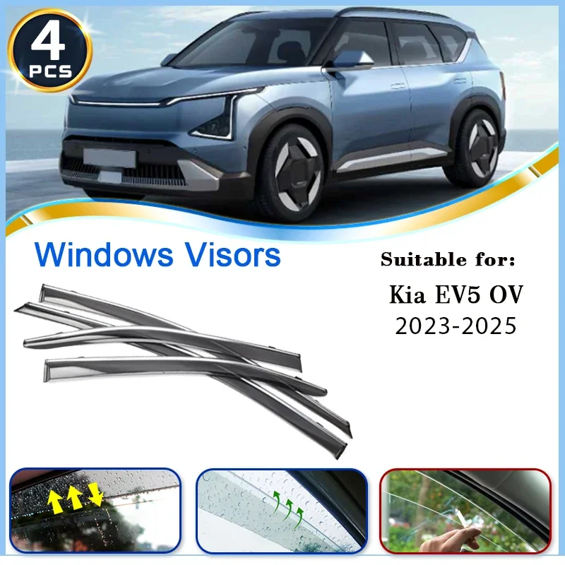 Car Window Visors For Kia EV5 OV 2023 2024 2025 4x Awnings Sun Rain Shelters Door Smoke Deflector Shade Guard Cars Accessories
Car Window Visors For Kia EV5 OV 2023 2024 2025 4x Awnings Sun Rain Shelters Door Smoke Deflector Shade Guard Cars Accessories
