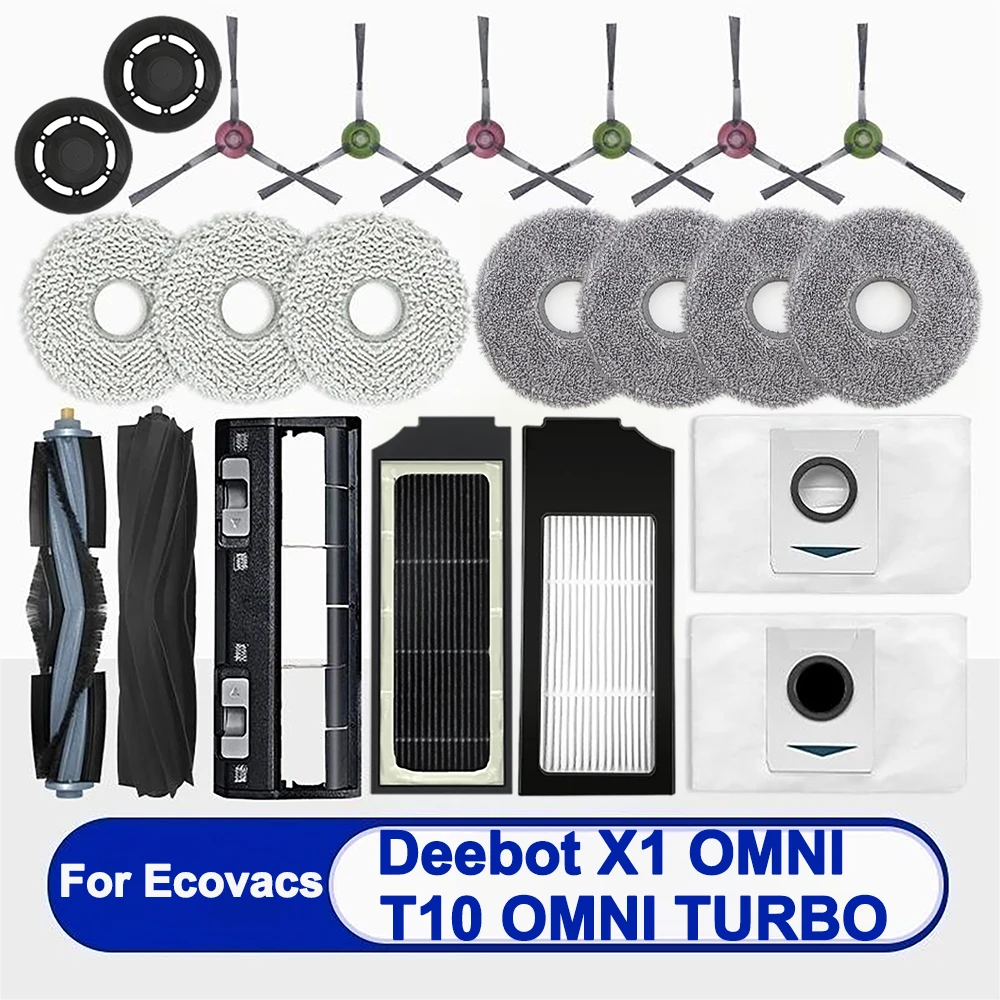 Ecovacs Deebot X1OMNI,T10OMNI,TURBO Robot Vacuum Cleaner Spare Parts:Roller Main Side Brush,Mop,Dust Bag,Hepa Filter Accessories
Ecovacs Deebot X1OMNI,T10OMNI,TURBO Robot Vacuum Cleaner Spare Parts:Roller Main Side Brush,Mop,Dust Bag,Hepa Filter Accessories