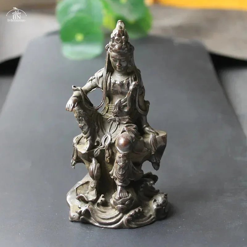 retro Style Leisurely Guan Yin Figurines Miniatures Copper Buddha Statue Home Decors Accessories Ornaments Bronze Collections231
retro Style Leisurely Guan Yin Figurines Miniatures Copper Buddha Statue Home Decors Accessories Ornaments Bronze Collections231