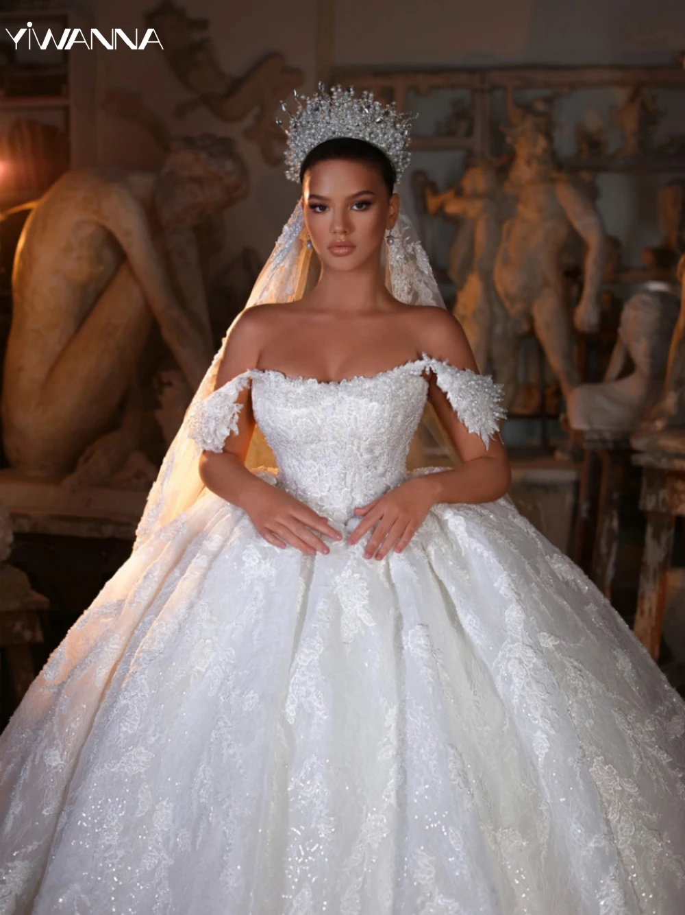 2025 Shiny Lace Appliques Wedding Dress Off The Shoulder Bridal Gown Customized Ball Gown Long Bride Robe Vestidos De Novia
2025 Shiny Lace Appliques Wedding Dress Off The Shoulder Bridal Gown Customized Ball Gown Long Bride Robe Vestidos De Novia