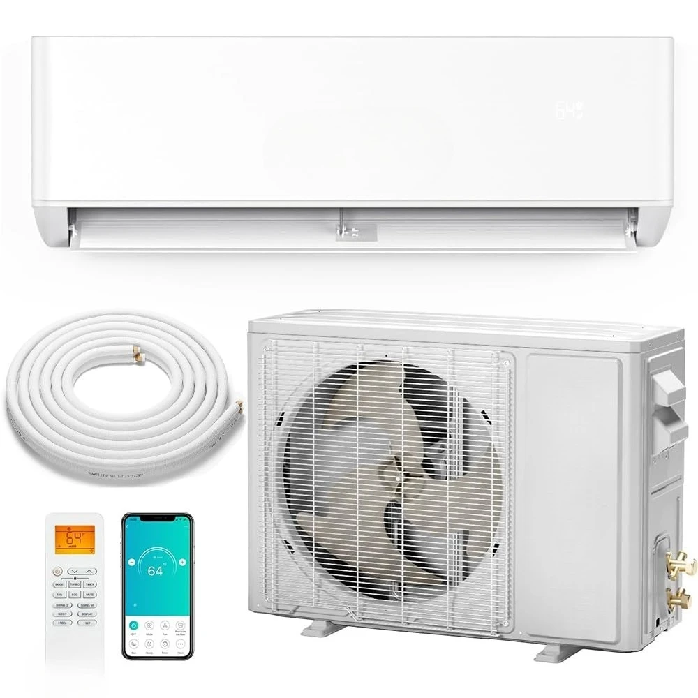12000 BTU Mini Split AC & Heat Pump, 23 SEER2 1 Ton 115V WiFi R454B Pre-Charged 750 Sq.Ft, Custom
12000 BTU Mini Split AC & Heat Pump, 23 SEER2 1 Ton 115V WiFi R454B Pre-Charged 750 Sq.Ft, Custom