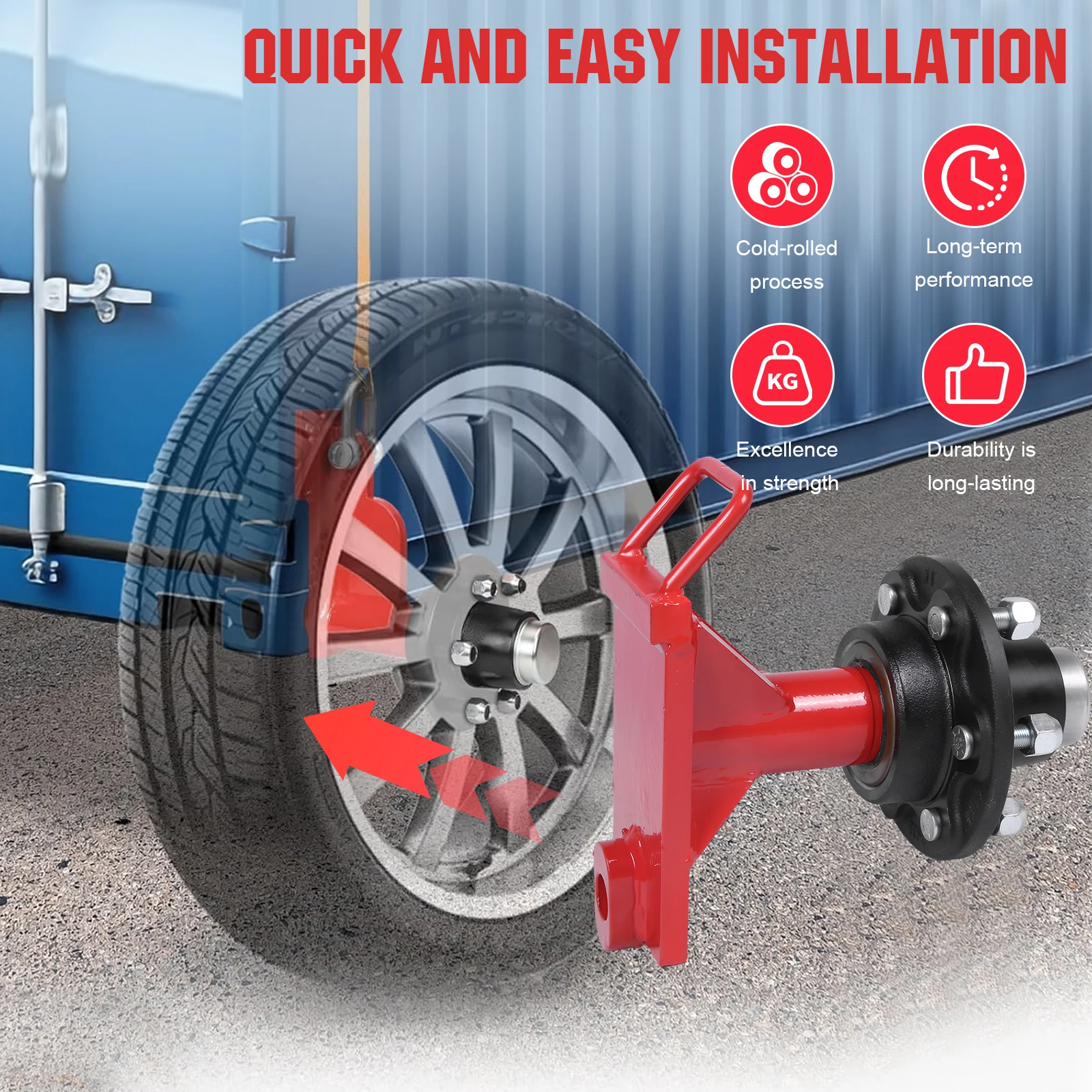 2 Set of Shipping Container Wheels Kit with 6Lug with Ratchet Tie 22000LBS Capacity for Move 20ft-40ft Container
2 Set of Shipping Container Wheels Kit with 6Lug with Ratchet Tie 22000LBS Capacity for Move 20ft-40ft Container