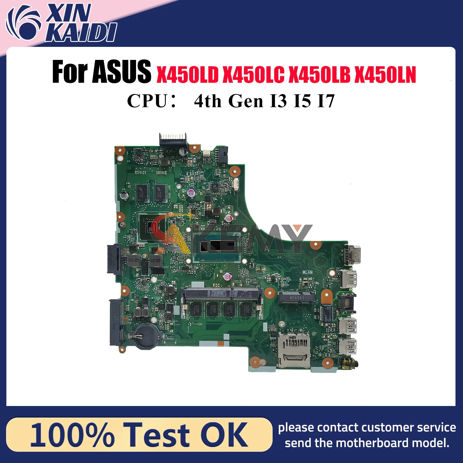X450LD Материнская плата для ноутбука ASUS K450L Y481L R409L X450LD VM480L X450LB X450LN X450LC W418L X450L R412L Материнская плата I3 I5 I7 CPU 
X450LD Материнская плата для ноутбука ASUS K450L Y481L R409L X450LD VM480L X450LB X450LN X450LC W418L X450L R412L Материнская плата I3 I5 I7 CPU