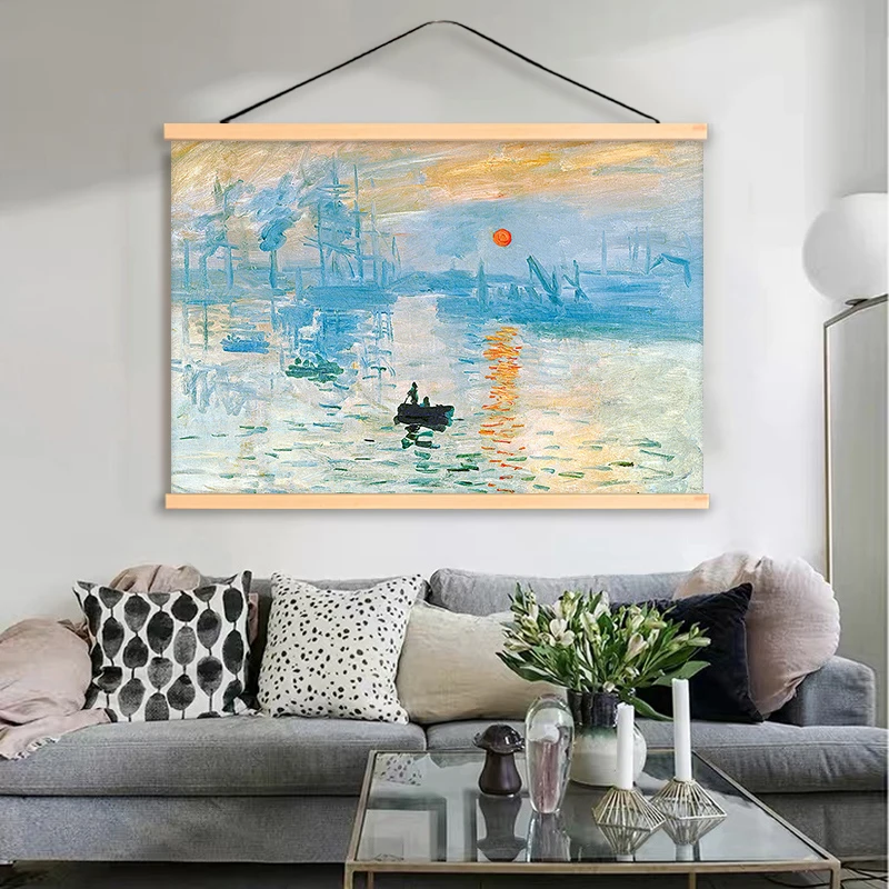 Monet Art Abstract Fabric Wall Hanging Wood Hanging Scroll Painting Posters Wall Art for Living Room Bedroom Home Decor
Monet Art Abstract Fabric Wall Hanging Wood Hanging Scroll Painting Posters Wall Art for Living Room Bedroom Home Decor