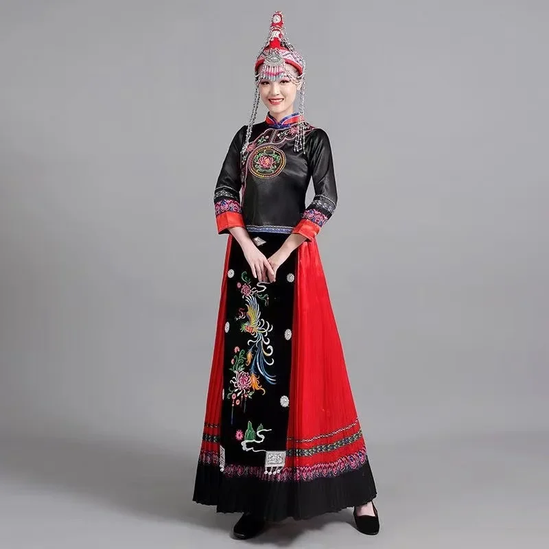 Lunastar Tujia Yao Yi Qiang Yunnan Costume Women's Clothing Skirt Handmade Ethnic National Style Embroidery Garment Coatume
Lunastar Tujia Yao Yi Qiang Yunnan Costume Women's Clothing Skirt Handmade Ethnic National Style Embroidery Garment Coatume
