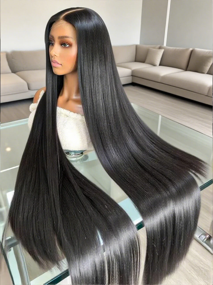 40 46 Inch Bone Straight 13x6 HD Transparent Lace Front Wig Brazilian Human Hair 250% Density 360 Full Lace For Black Women
40 46 Inch Bone Straight 13x6 HD Transparent Lace Front Wig Brazilian Human Hair 250% Density 360 Full Lace For Black Women