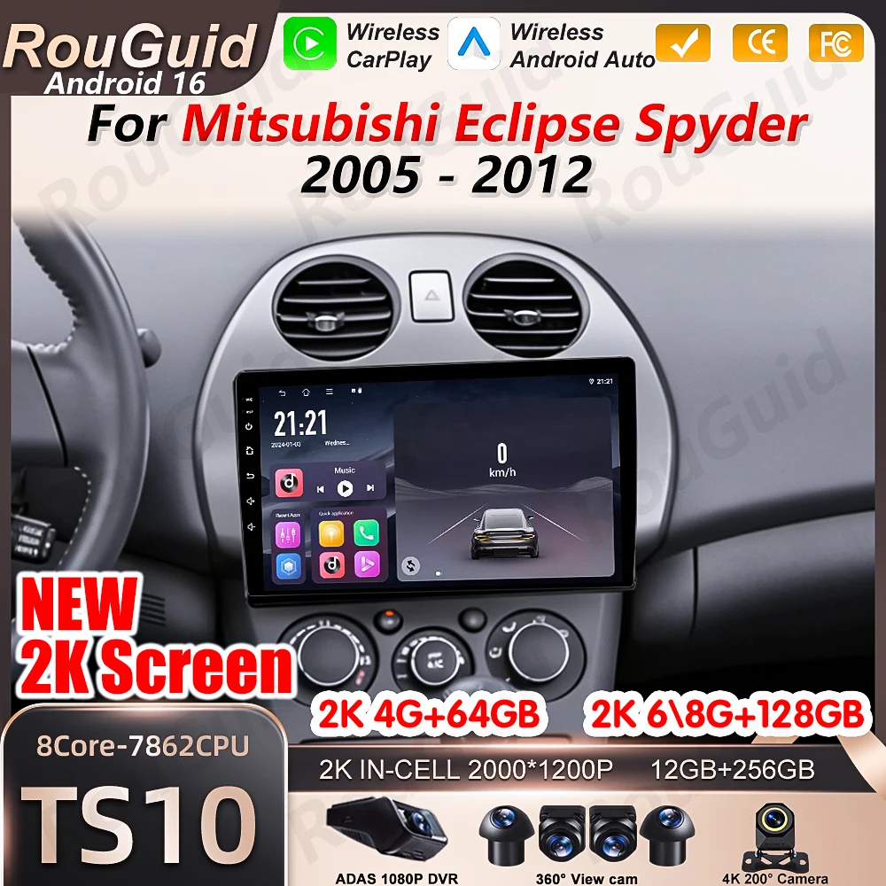 Android 16 Auto Carplay Car Radio For Mitsubishi Eclipse Spyder 2005 2006 2007 2008 -2012 Multimedia Player Stereo BT Navigation
Android 16 Auto Carplay Car Radio For Mitsubishi Eclipse Spyder 2005 2006 2007 2008 -2012 Multimedia Player Stereo BT Navigation