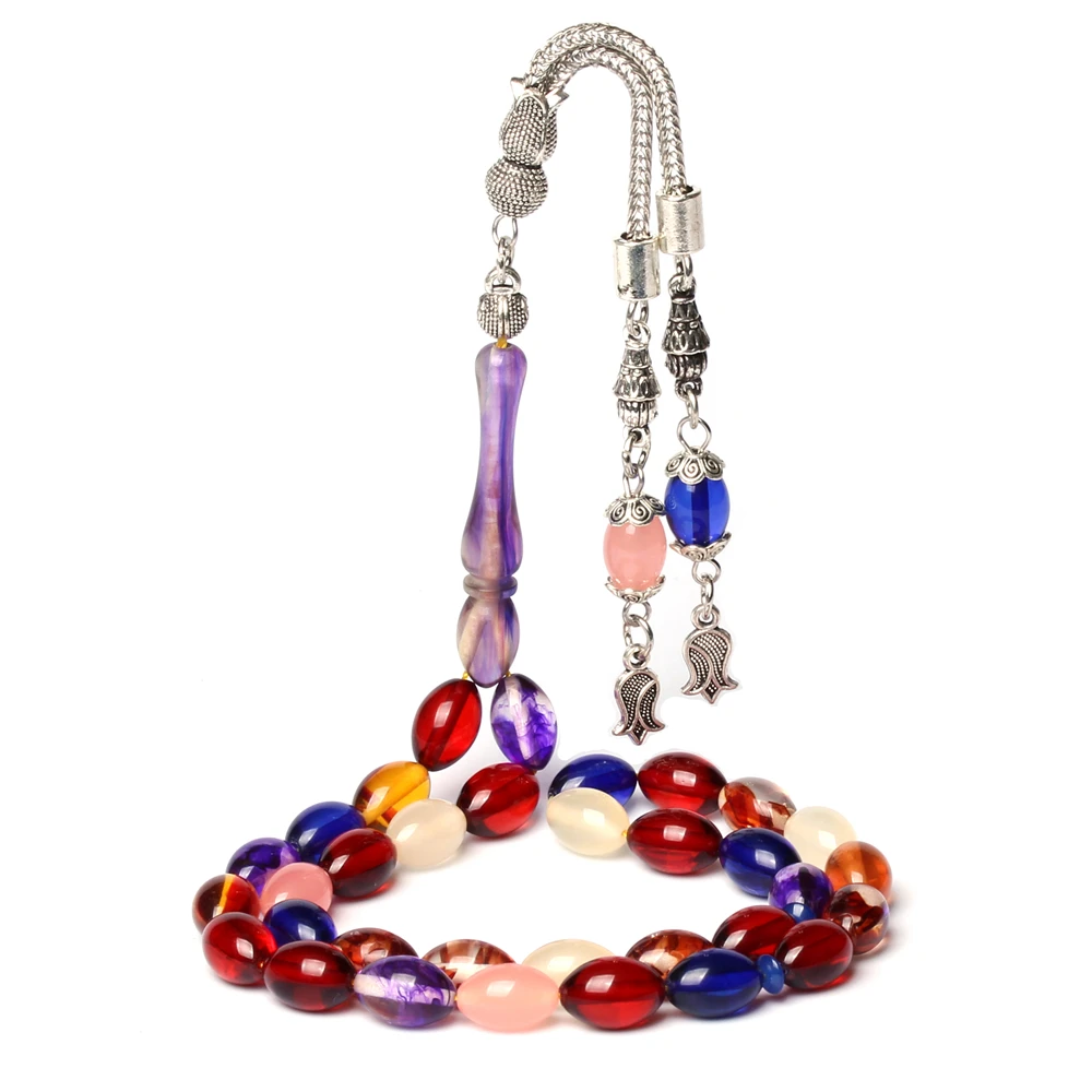Muslim accessories Tasbih 7*11mm 33 beads Muslim rosary colorful Resin New style Islamic Eid gift tasbih misbaha prayer beads
Muslim accessories Tasbih 7*11mm 33 beads Muslim rosary colorful Resin New style Islamic Eid gift tasbih misbaha prayer beads