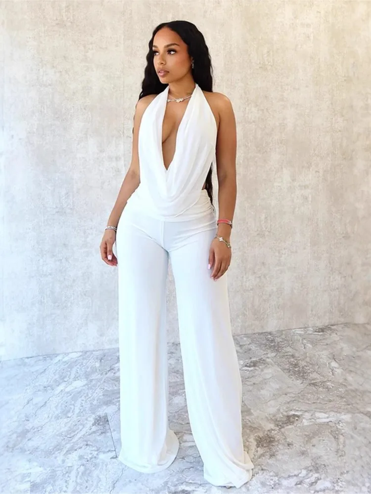 Sexy Two-piece Collared Halterneck Halter Top + Pleated High-waisted Wide-leg Pants Set Party Nightclub Hottie 2-pieces Outfit
Sexy Two-piece Collared Halterneck Halter Top + Pleated High-waisted Wide-leg Pants Set Party Nightclub Hottie 2-pieces Outfit