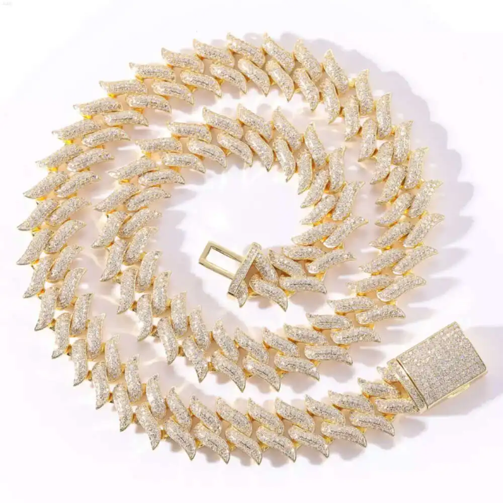 High Quality Customized 16 Mm Cuban Link Moissanite Diamond Chain 925 Sterling Silver Yellow White Rose Gold Diamond Chain
High Quality Customized 16 Mm Cuban Link Moissanite Diamond Chain 925 Sterling Silver Yellow White Rose Gold Diamond Chain