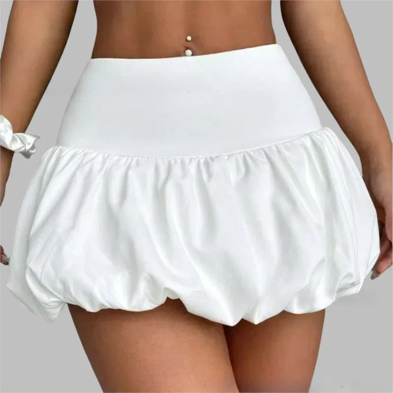 Women's Pleated Bubble Mini Skirt Y2k Ruffle Hem Elastic Waist Puffy Skirt T-Shirt Cute Aline Balloon Skirt For Girls
Women's Pleated Bubble Mini Skirt Y2k Ruffle Hem Elastic Waist Puffy Skirt T-Shirt Cute Aline Balloon Skirt For Girls