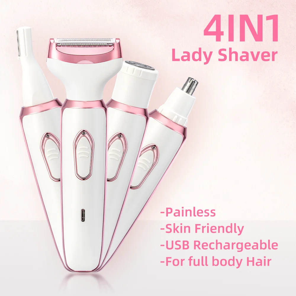 4 In 1 Electric Lady Shaver, Body Hair Removal Epilator, Painless Cordless Trimmer Razor, Gifts For Women
4 In 1 Electric Lady Shaver, Body Hair Removal Epilator, Painless Cordless Trimmer Razor, Gifts For Women