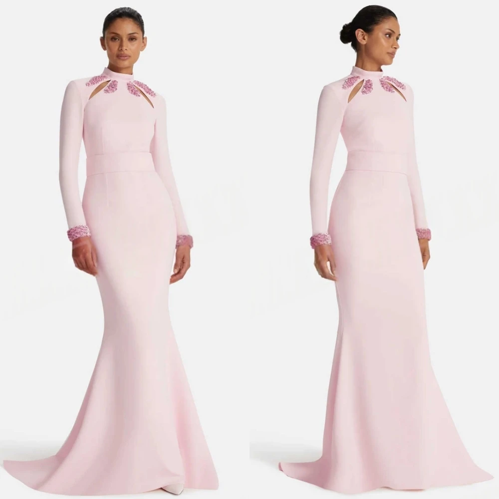 Customized Formal Pink Jersey Evening Dress Formal O-Neck Long Sleeves Prom Dresses Classic Straight Sequined Celebrity Gowns
Customized Formal Pink Jersey Evening Dress Formal O-Neck Long Sleeves Prom Dresses Classic Straight Sequined Celebrity Gowns