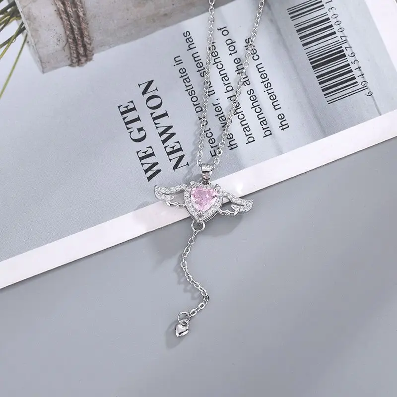 50pcs Crystal Angel Wings Heart Pendant Necklaces Ladies Girl Simple Y2K Pink White Zircon Love Elegant Necklace Women Jewelry
50pcs Crystal Angel Wings Heart Pendant Necklaces Ladies Girl Simple Y2K Pink White Zircon Love Elegant Necklace Women Jewelry