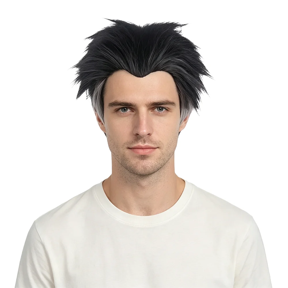Stone Pillar Himejima Gyomei Cosplay Wig Black Gray Ombre Short Fluffy Spiky Widow's Peak Synthetic Anime Party Wig For Unisex
Stone Pillar Himejima Gyomei Cosplay Wig Black Gray Ombre Short Fluffy Spiky Widow's Peak Synthetic Anime Party Wig For Unisex