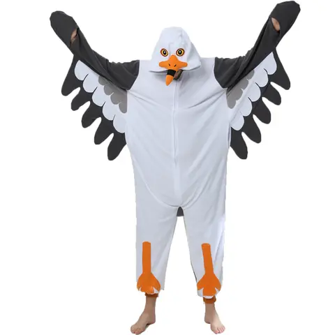 2026 Martı Yetişkin Unisex Hayvan Kostümü Cosplay Kostümü Kigurumi Erkek Tek Parça Pijama Cadılar Bayramı Partisi Kapüşonlu Çizgi Film Pijama
