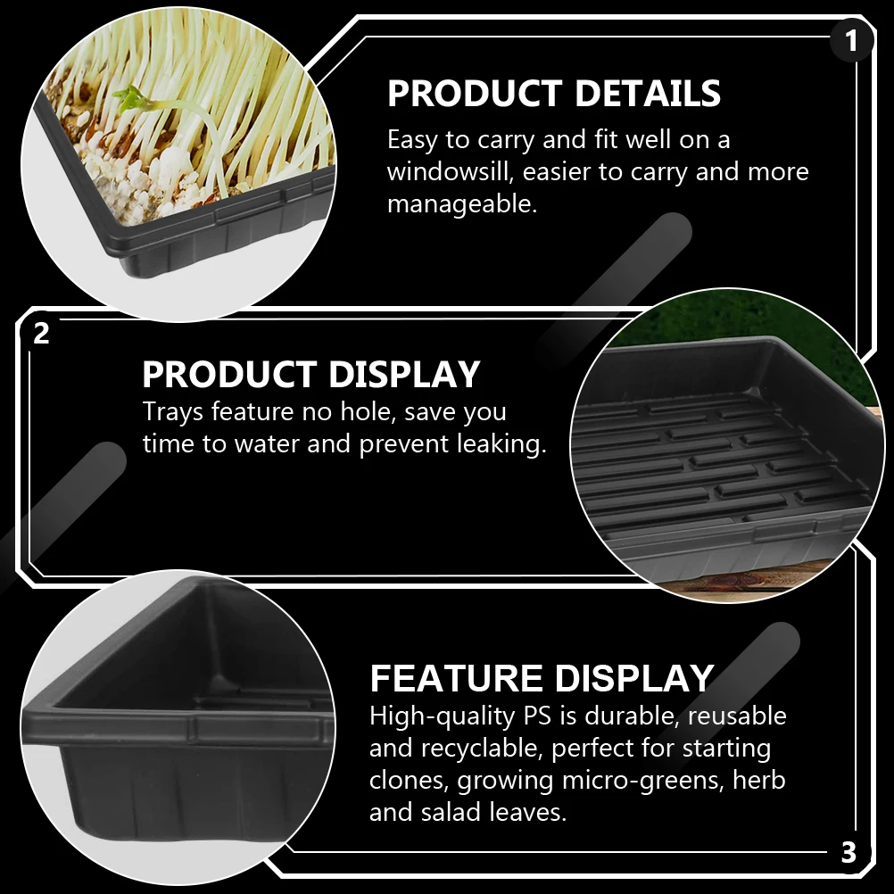 2Pcs Black Seedling Tray Plant Growing Starter Containers Water Saving Garden Planter Trays For Vegetables Wheat Grass
2Pcs Black Seedling Tray Plant Growing Starter Containers Water Saving Garden Planter Trays For Vegetables Wheat Grass