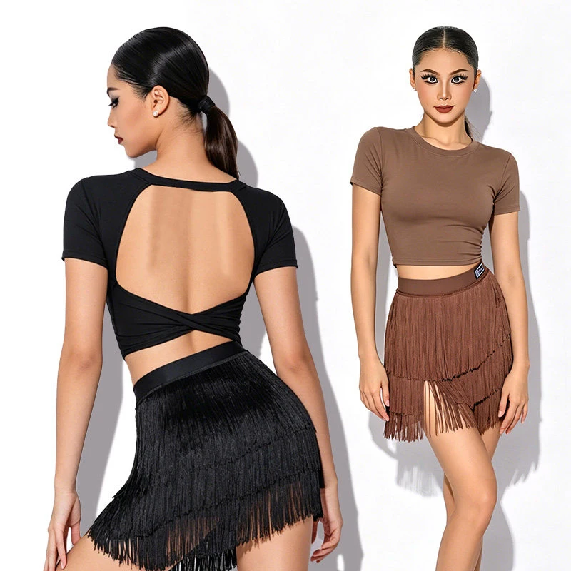 4 Colors Adults Latin Dance Performance Costumes Women Clothing Backless Short Sleeve Top Chacha Rumba Samba Clothes DN23709
4 Colors Adults Latin Dance Performance Costumes Women Clothing Backless Short Sleeve Top Chacha Rumba Samba Clothes DN23709