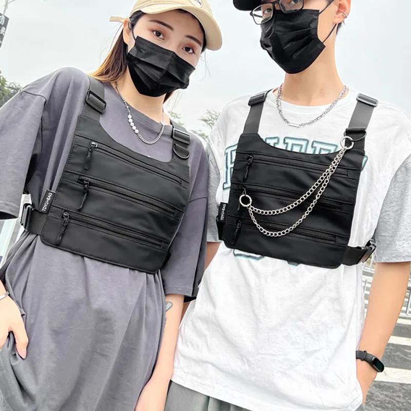 Unisex Chest pack Functional Tactical Chest Bag Fashion Bullet Hip Hop Vest Streetwear Bags Waist Pack Women Black Chest Rig Bag
Unisex Chest pack Functional Tactical Chest Bag Fashion Bullet Hip Hop Vest Streetwear Bags Waist Pack Women Black Chest Rig Bag