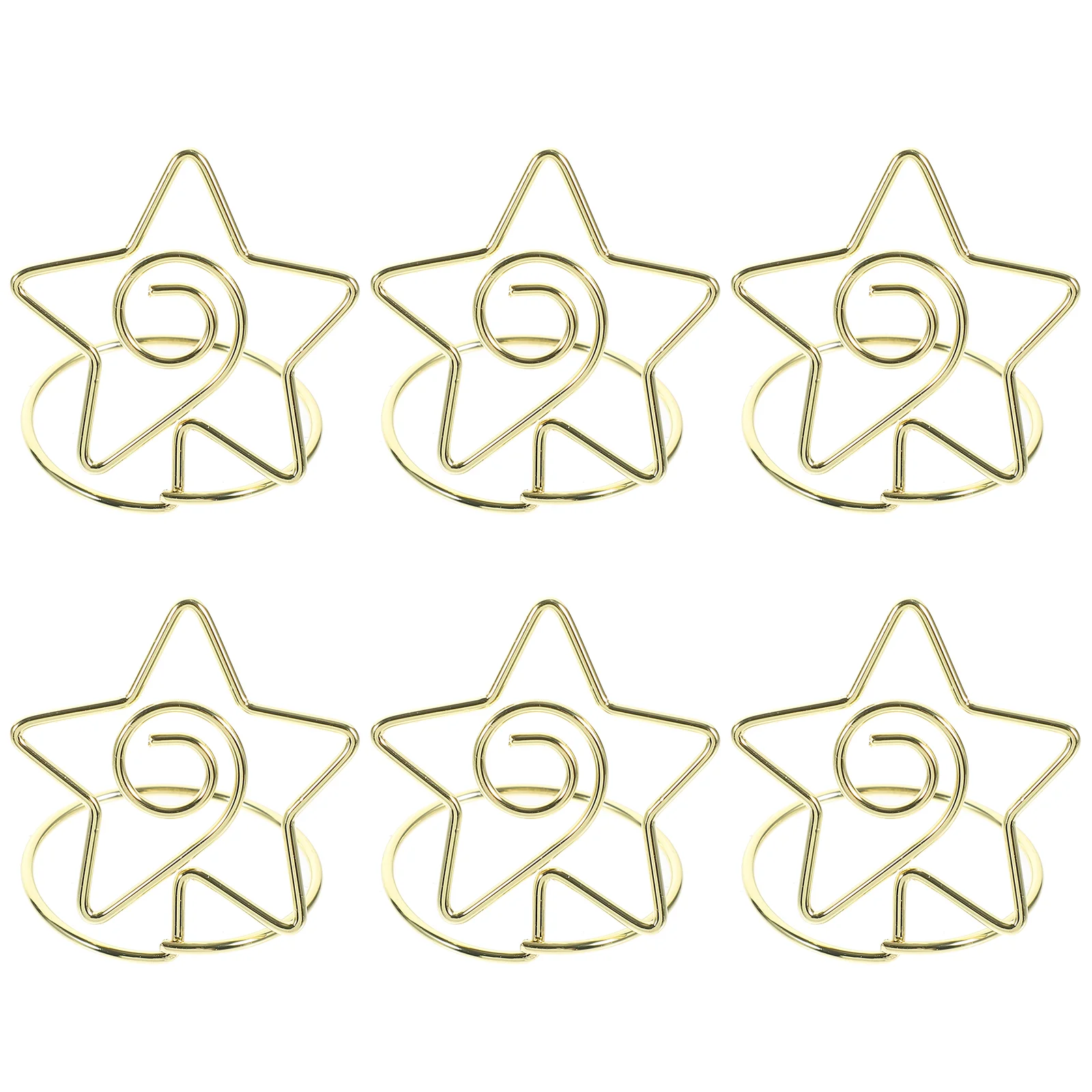 6 Pcs Business Card Holders Pentagram Note Wedding Table Number Picture Stands for Metal Picks Golden
6 Pcs Business Card Holders Pentagram Note Wedding Table Number Picture Stands for Metal Picks Golden