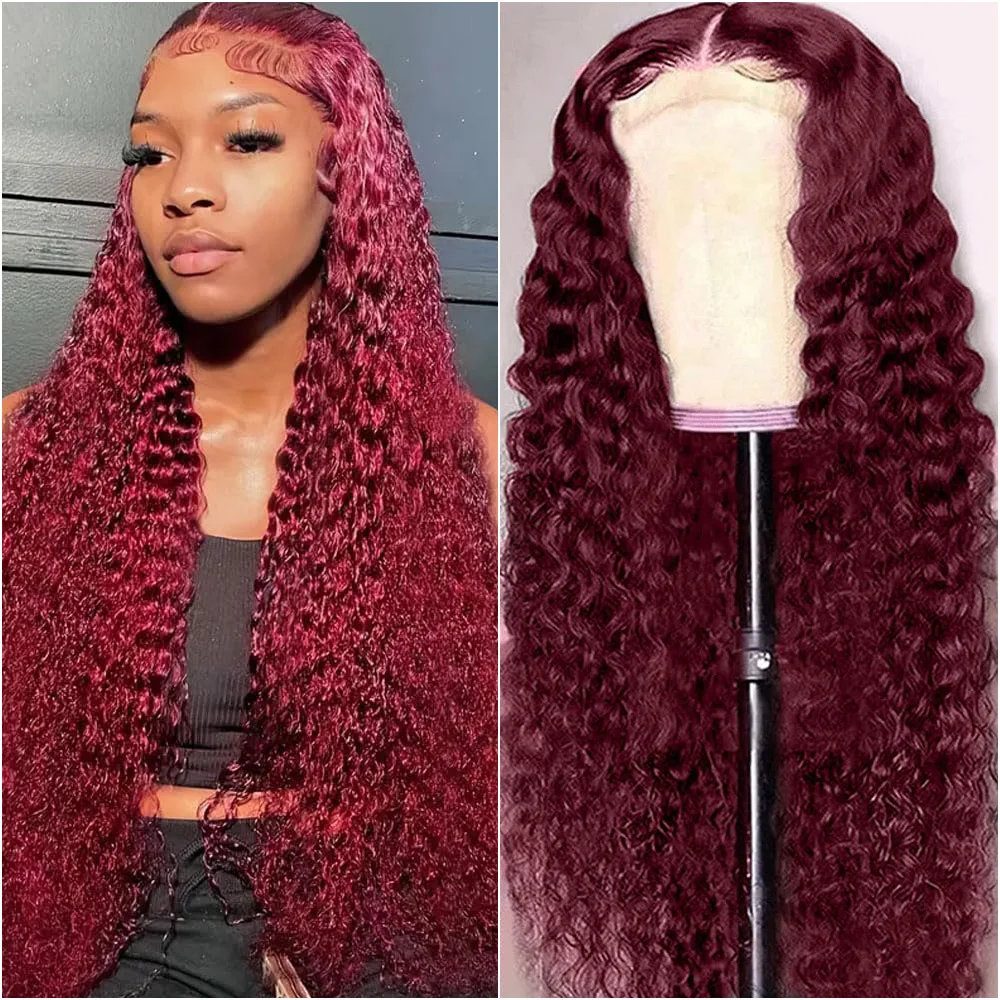 200 Density Deep Wave 99J Burgundy 13x4 HD Lace Frontal Wig 13x6 Curly Transparent Lace Front Human Hair Wigs Preplucked
200 Density Deep Wave 99J Burgundy 13x4 HD Lace Frontal Wig 13x6 Curly Transparent Lace Front Human Hair Wigs Preplucked