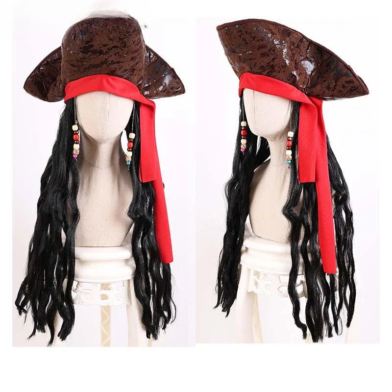 Wig Hat Cosplay Black Long Curly Hair Adult Pirates Cap Stage Performence Halloween Costume Props
Wig Hat Cosplay Black Long Curly Hair Adult Pirates Cap Stage Performence Halloween Costume Props