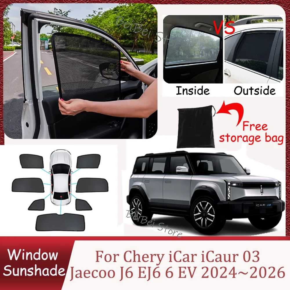 For Chery iCar iCaur 03 Jaecoo J6 EJ6 6 EV 2024~2026 2025 Car Magnetic Mesh Privacy Sunshade Side Window Sun Shade Accessories
For Chery iCar iCaur 03 Jaecoo J6 EJ6 6 EV 2024~2026 2025 Car Magnetic Mesh Privacy Sunshade Side Window Sun Shade Accessories