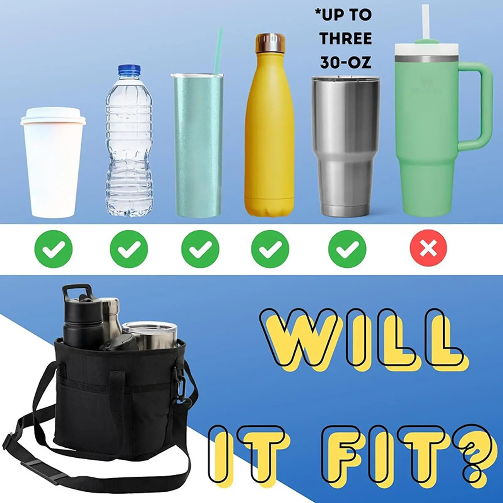 Water Bottle Bag High Capacity Insulated Pouch Adjustable Shoulder Strap Water Bottle Sling Bag For Sports Hiking Travel Outdoor
Water Bottle Bag High Capacity Insulated Pouch Adjustable Shoulder Strap Water Bottle Sling Bag For Sports Hiking Travel Outdoor