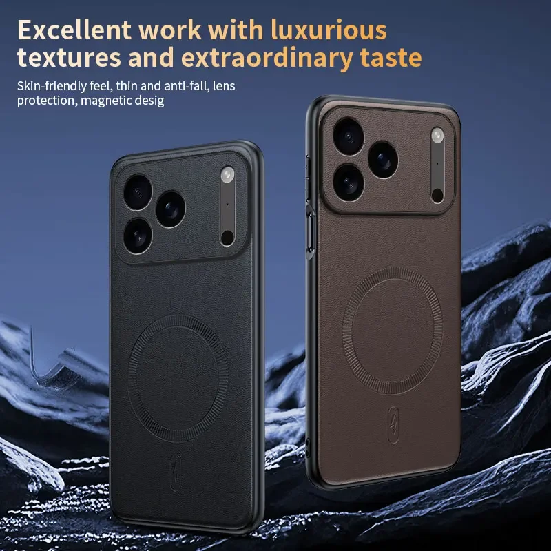 For IPhone Air Magnetic Wireless Charging Phone Case For IPhone 17E 17 Pro Max Lens Protection Matte Leather Silicone Cover Case
For IPhone Air Magnetic Wireless Charging Phone Case For IPhone 17E 17 Pro Max Lens Protection Matte Leather Silicone Cover Case