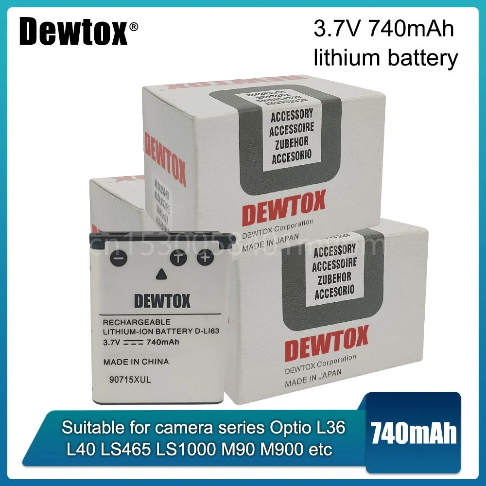 3.7V 740mAh D-Li63 DLi63 Li63 Rechargeable Camera Battery for Brand Camera Li-42B Li-40B Li-42B Li 40B 42B Li40B NP-45 EN-EL10
3.7V 740mAh D-Li63 DLi63 Li63 Rechargeable Camera Battery for Brand Camera Li-42B Li-40B Li-42B Li 40B 42B Li40B NP-45 EN-EL10