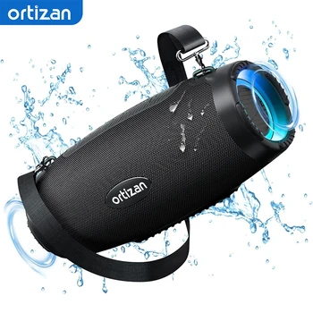 Ortizan Portable Loud Bluetooth Speaker Wireless 100W PEAK 80W RMS IPX7 Waterproof Outdoor Speaker Boombox Subwoofer for Party