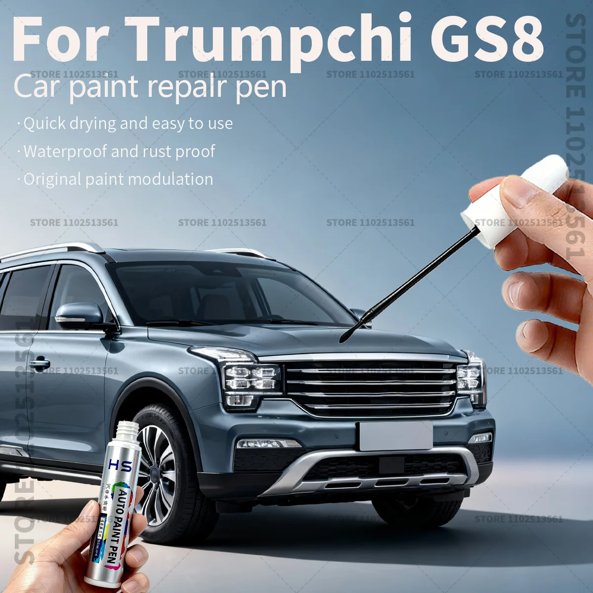 Ручка для ремонта автомобильной краски Trumpchi GS8, средство для удаления царапин, сделай сам, автоаксессуары, белый B72 025, зеленый B33, черный A08, красный B10
Ручка для ремонта автомобильной краски Trumpchi GS8, средство для удаления царапин, сделай сам, автоаксессуары, белый B72 025, зеленый B33, черный A08, красный B10