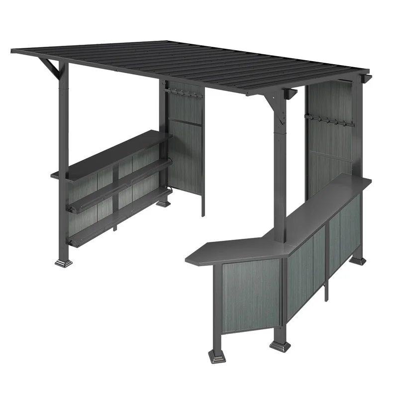 9X10FT Hardtop Grill Gazebo with Storage Shelves and Expandable Platform, Galvanized Steel Outdoor BBQ Canopy for Patio Yard Garden - Grey
9X10FT Hardtop Grill Gazebo with Storage Shelves and Expandable Platform, Galvanized Steel Outdoor BBQ Canopy for Patio Yard Garden - Grey