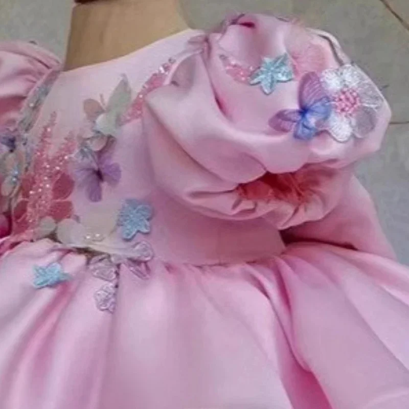 Custom Flower Girl Dress Wedding Gown Birthday Party Pageant Puff Sleeve 3D Floral Satin Baby Dress فساتين اطفال
Custom Flower Girl Dress Wedding Gown Birthday Party Pageant Puff Sleeve 3D Floral Satin Baby Dress فساتين اطفال