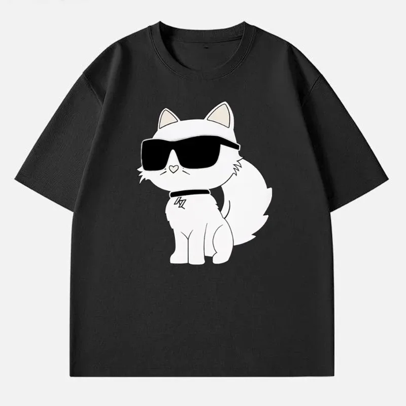 Fashion Male and Female Couples Neutral Cartoon Cat Crew Neck Short T-shirt Printed Trend Summer Top Short Sleeve Women Clothing
Fashion Male and Female Couples Neutral Cartoon Cat Crew Neck Short T-shirt Printed Trend Summer Top Short Sleeve Women Clothing