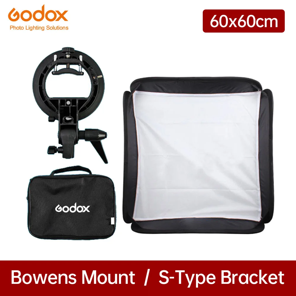 Godox 60x60 cm Softbox Kit Flash Diffuser + S-type Bracket Bowens Holder for Canon Nikon Flash Speedlite 60*60 cm Soft box
Godox 60x60 cm Softbox Kit Flash Diffuser + S-type Bracket Bowens Holder for Canon Nikon Flash Speedlite 60*60 cm Soft box