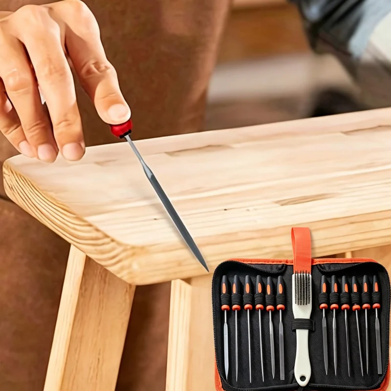 1 Set of File Sets, 12 Assorted Files and Cleaning Brush Cloth Pack, Diamond Files, Made with High-Quality Tools, Sharp Grinding, Clear Tooth Pattern, Combination Set, Easy to Carry
1 Set of File Sets, 12 Assorted Files and Cleaning Brush Cloth Pack, Diamond Files, Made with High-Quality Tools, Sharp Grinding, Clear Tooth Pattern, Combination Set, Easy to Carry