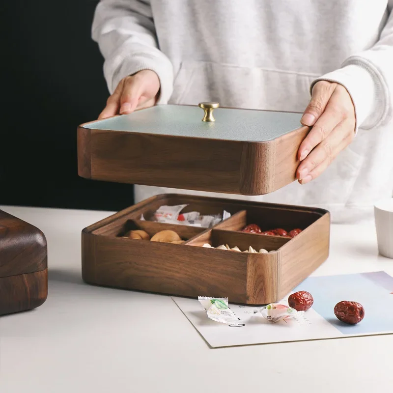 Walnut dried fruit box solid wood candy box household coffee table snack tray compartment storage box
Walnut dried fruit box solid wood candy box household coffee table snack tray compartment storage box