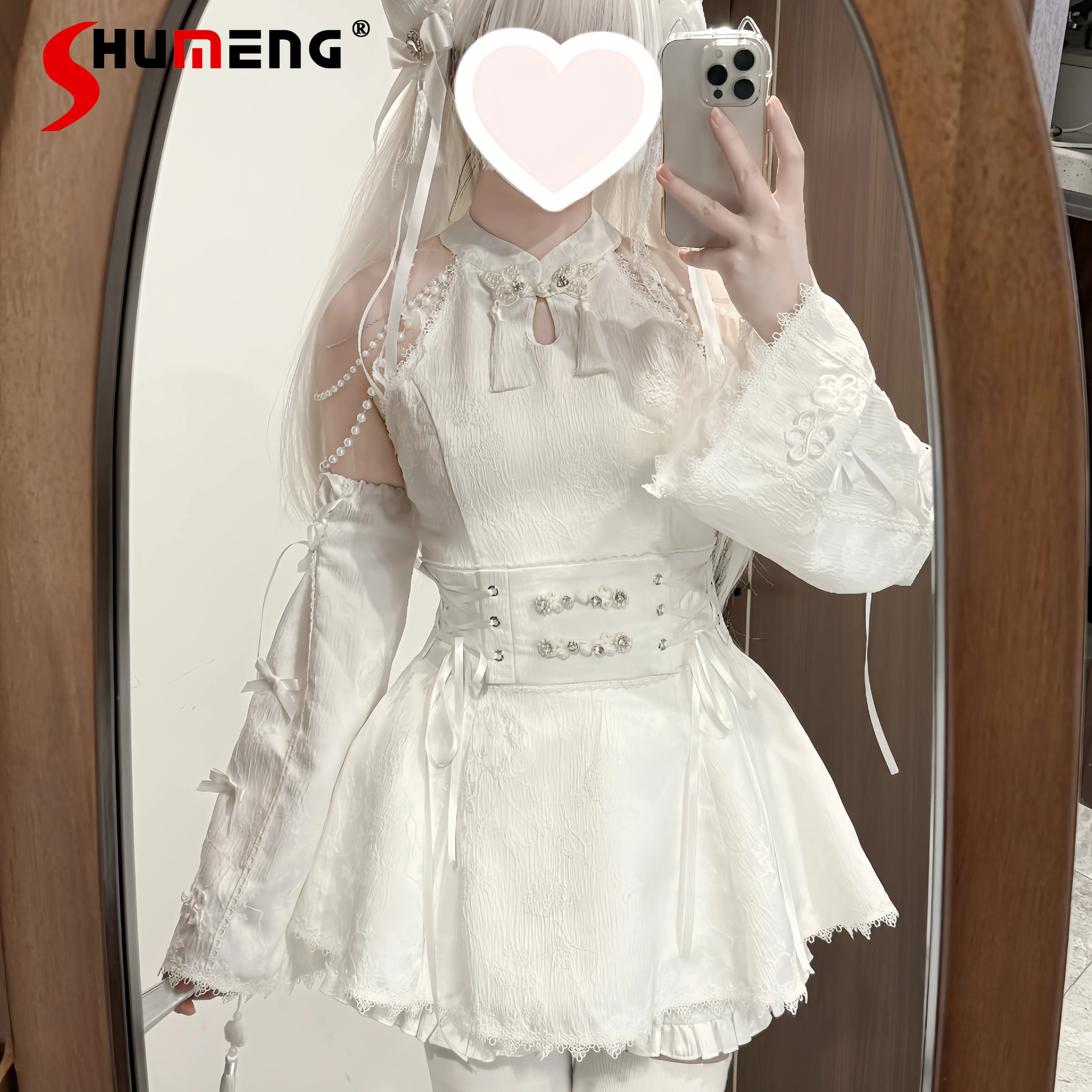 Mine Style Mass Production Halter Neck Off-shoulder Pearl Chain Lace-up Slim Mini Dress High Waist Shorts Two-piece Sets Women
Mine Style Mass Production Halter Neck Off-shoulder Pearl Chain Lace-up Slim Mini Dress High Waist Shorts Two-piece Sets Women