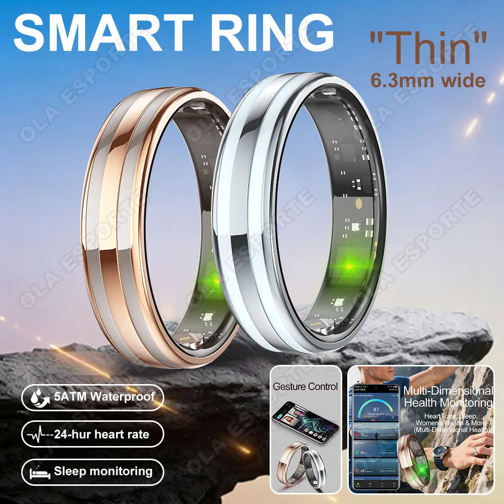 New Smart Ring Waterproof Sleep Monitor Multi-function Blood Oxygen Pressure Measurement Outdoor Sports Low Power For Men Women
New Smart Ring Waterproof Sleep Monitor Multi-function Blood Oxygen Pressure Measurement Outdoor Sports Low Power For Men Women