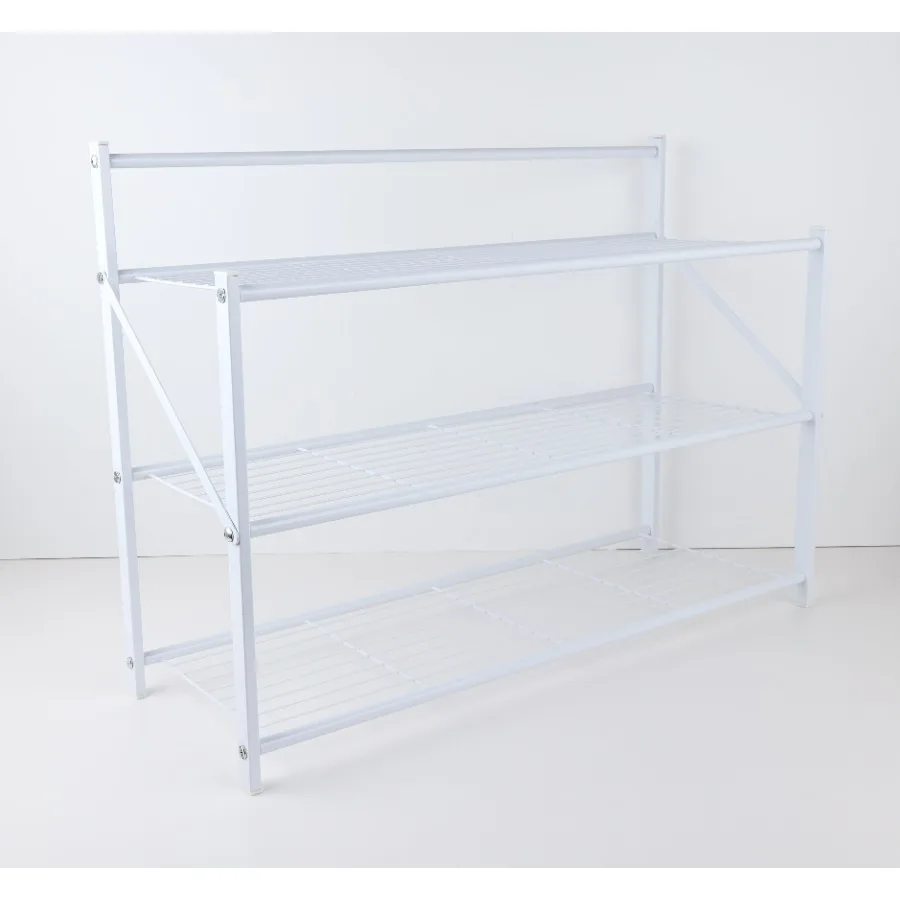 House 2 Home 27" Wide Foldable Metal Shelf Shoe Rack Powder Coated White Paint and 3 Tiers
House 2 Home 27" Wide Foldable Metal Shelf Shoe Rack Powder Coated White Paint and 3 Tiers