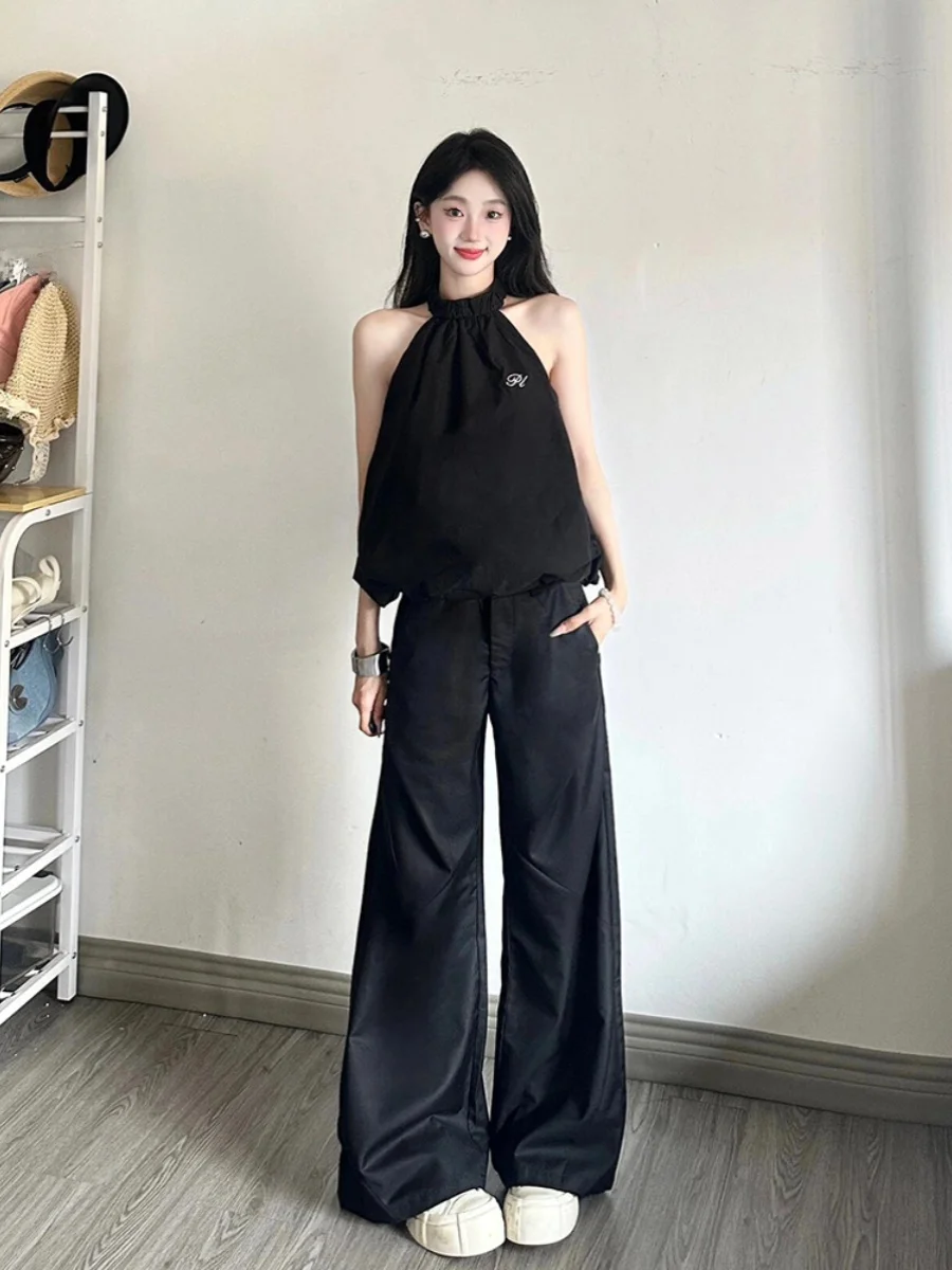 Retro Bla Scythe Wide Leg Pants Women's Summer Low Waist Slimming Drapey Ice Silk Floor-Length Casual Straight Leg Trousers
Retro Bla Scythe Wide Leg Pants Women's Summer Low Waist Slimming Drapey Ice Silk Floor-Length Casual Straight Leg Trousers
