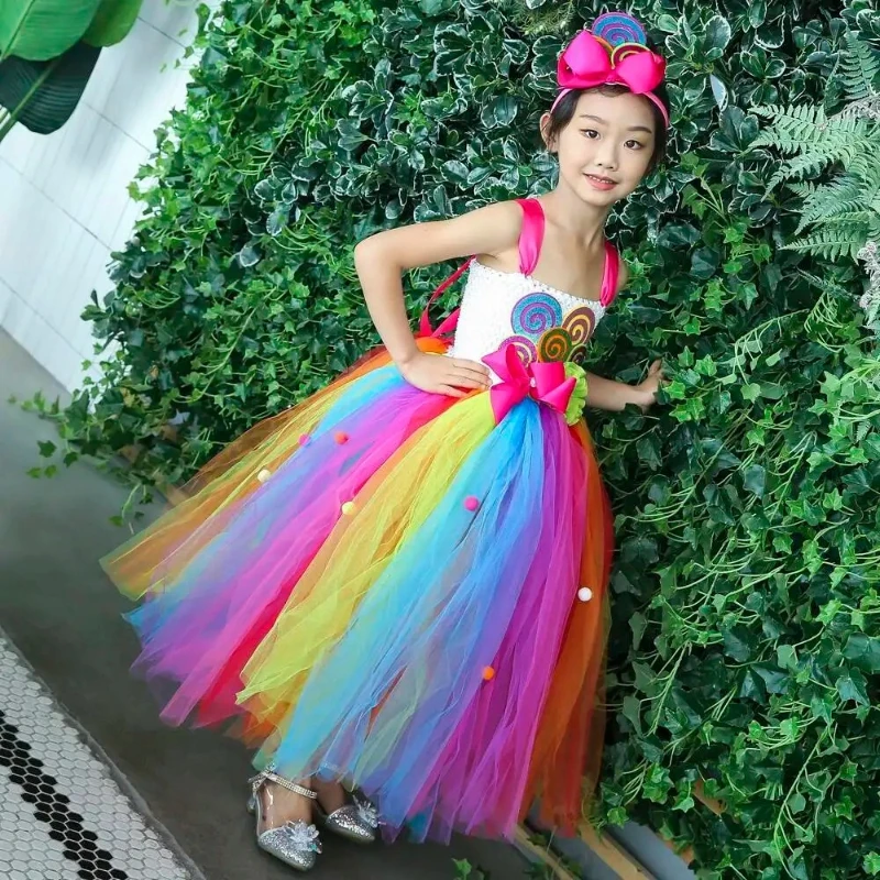 Candyland Full Length Princess Long Costumes for Girls Birthday Halloween Ballet Tutus for Kids Rainbow Candy Lollipops Dresses
Candyland Full Length Princess Long Costumes for Girls Birthday Halloween Ballet Tutus for Kids Rainbow Candy Lollipops Dresses