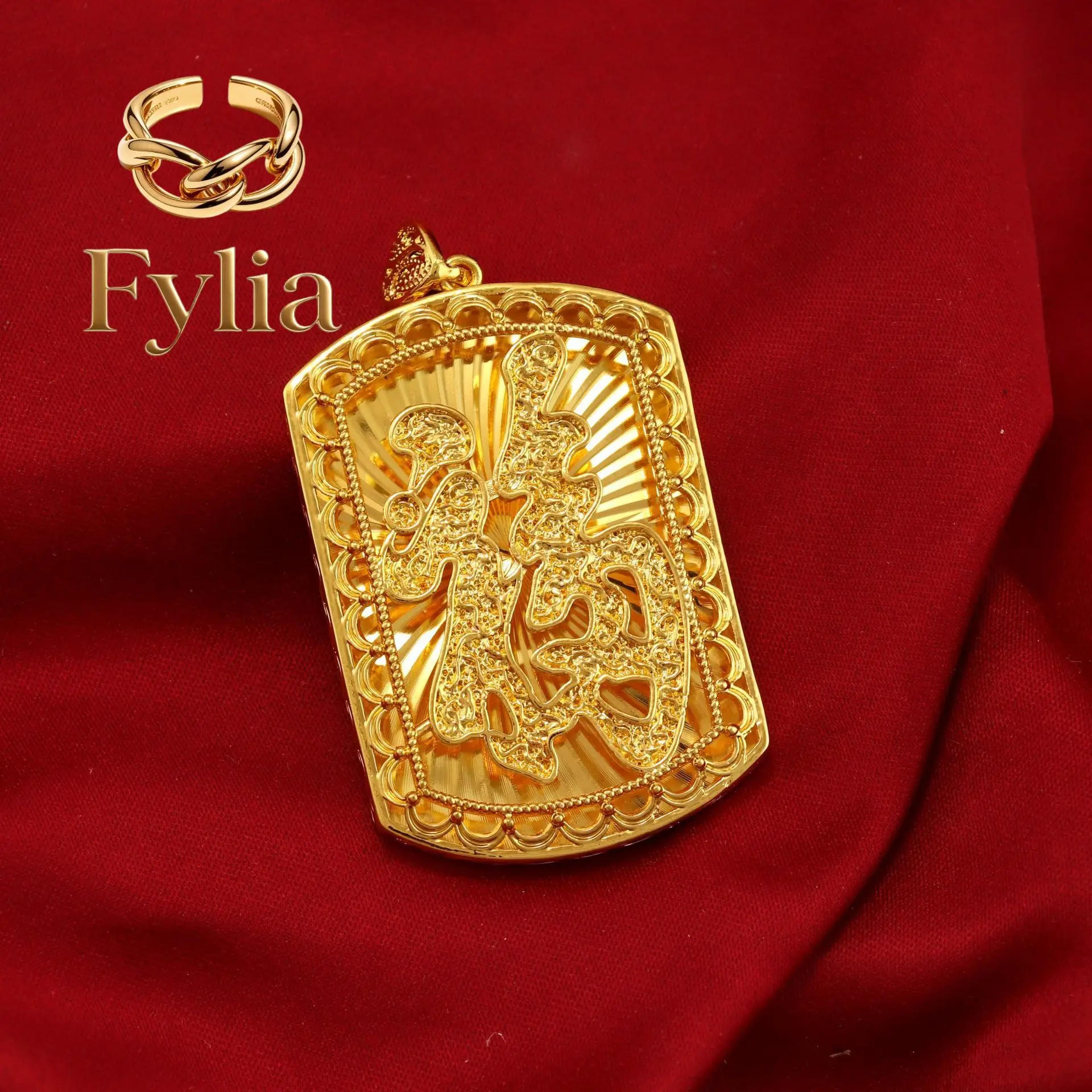 Fylia Jewelry 9999 Chinese style 18 golden glossy blessing square card pendant AU750 men's gold necklace decoration blessing c
Fylia Jewelry 9999 Chinese style 18 golden glossy blessing square card pendant AU750 men's gold necklace decoration blessing c