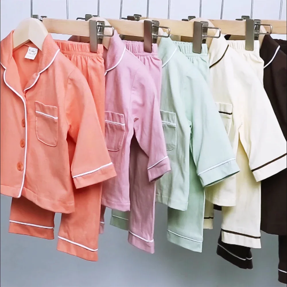 2024 Toddler Children Pyjamas Solid Cotton Long Sleeve Spring Autumn Sleepwear Sets For 9M-5T Korean Boy Girl Lounger Clothes
2024 Toddler Children Pyjamas Solid Cotton Long Sleeve Spring Autumn Sleepwear Sets For 9M-5T Korean Boy Girl Lounger Clothes